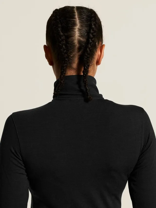 Craft Dame Trøye LS Wool 95 HZ M Ulltrøye i 95 % merinoull - Black/Mel 