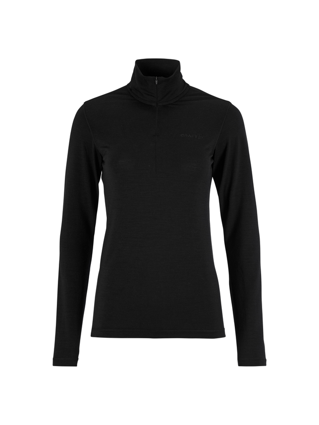 Craft Dame Trøye LS Wool 95 HZ M Ulltrøye i 95 % merinoull - Black/Mel 