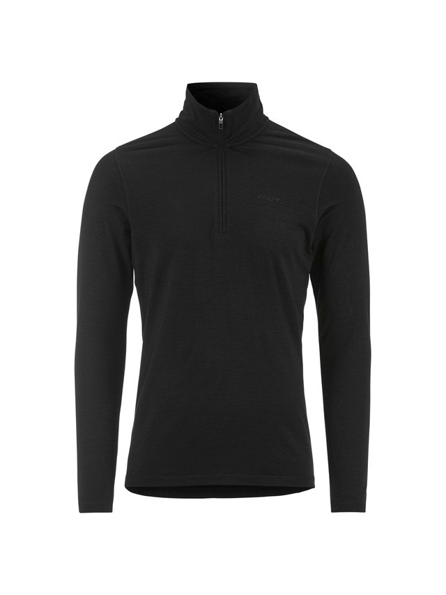 Craft Herre Trøye LS Wool 95 HZ M 95 % merinoull, 100 % komfort-Black/Mel 