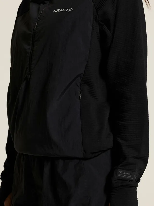 Craft Dame Trøye Subz Light Hood L Behagelig når tempraturen synker-Black 