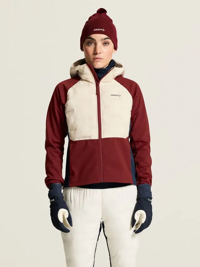 Craft Dame Jakke Pursuit 2 S Varm skijakke for rolige turer-Red/White 