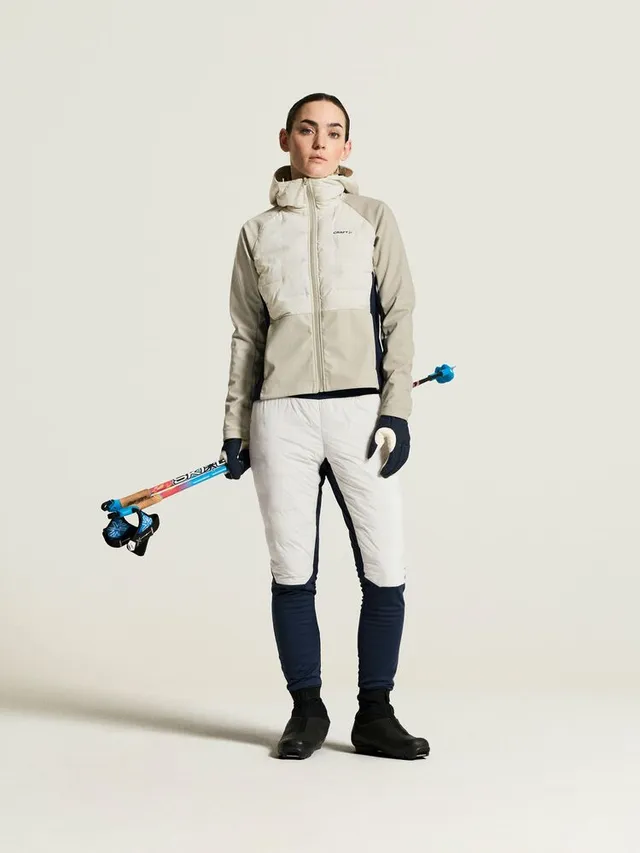 Craft Dame Pursuit Tights 2 M Varm tights for rolige skiturer-Tofu/Blu 