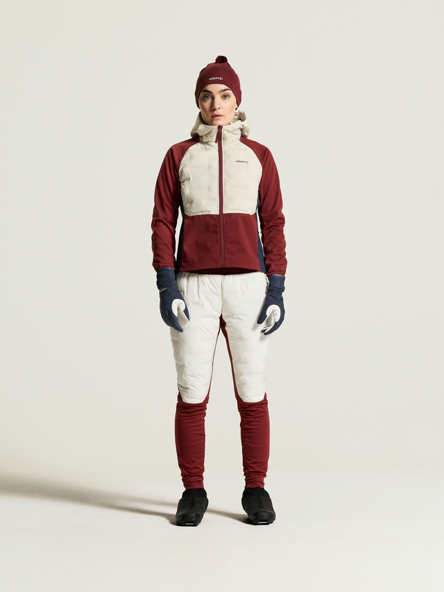Craft Dame Pursuit Tights 2 L Varm tights for rolige skiturer-Tofu/Red 