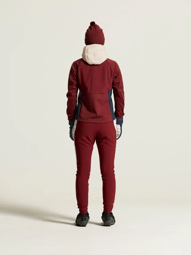 Craft Dame Pursuit Tights 2 L Varm tights for rolige skiturer-Tofu/Red 