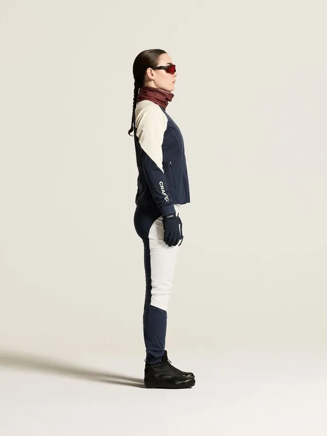Craft Dame Nor Race Wind Tights 3 S Tights med vindbeskyttelse-Tofu/Blue 