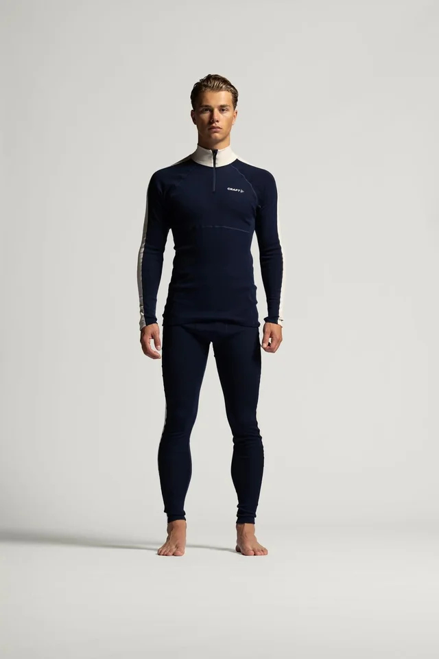 Craft M Trøye Adv Wool Merino HZ L Teknisk ulltrøye for kald trening - B/W 