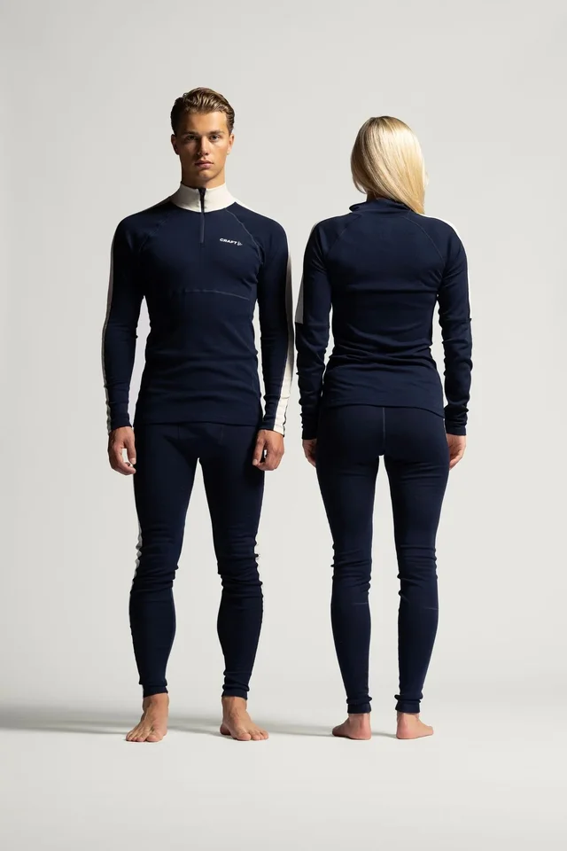 Craft M Trøye Adv Wool Merino HZ L Teknisk ulltrøye for kald trening - B/W 