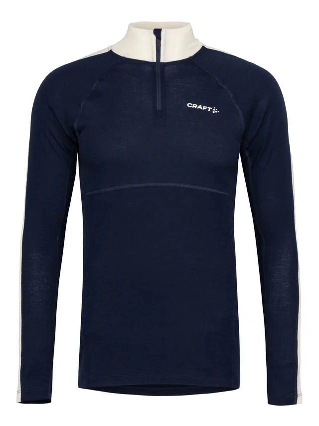 Craft M Trøye Adv Wool Merino HZ L Teknisk ulltrøye for kald trening - B/W 