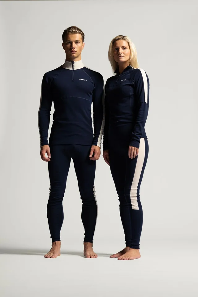 Craft M Trøye Adv Wool Merino HZ L Teknisk ulltrøye for kald trening - B/W 