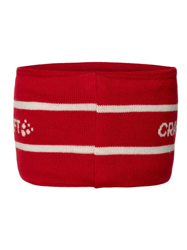 Craft Pannebånd Nor Heavy Knit OS Tykt og behagelig pannebånd - Red 