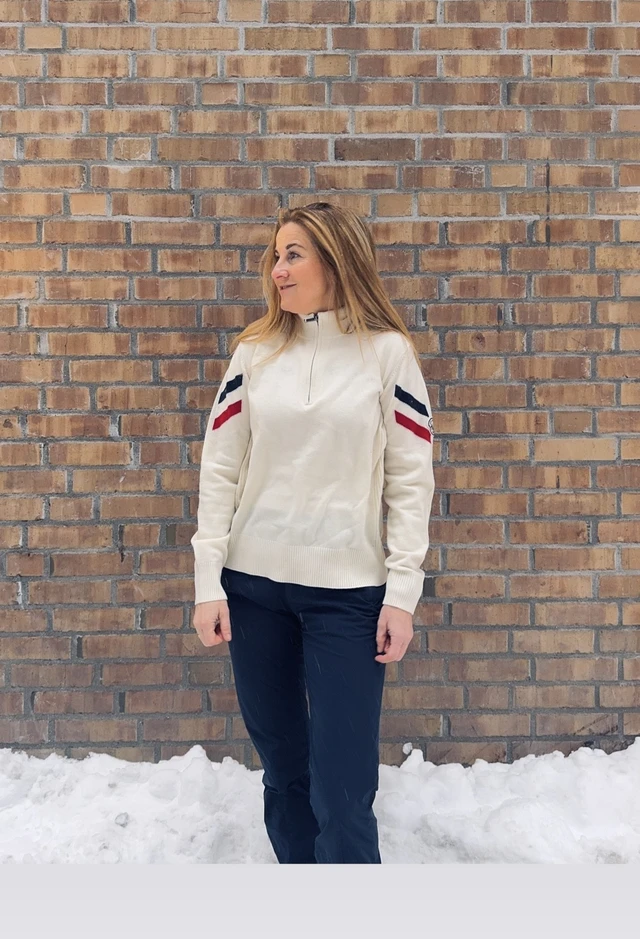 Les Arcs W Elsa Ski Polo M Varm og elegant ullgenser - White 