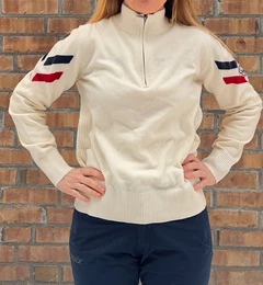 Les Arcs W Elsa Ski Polo M Varm og elegant ullgenser - White