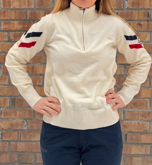 Les Arcs W Elsa Ski Polo M Varm og elegant ullgenser - White 