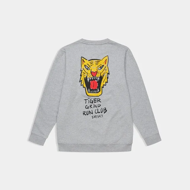 SAYSKY Herre Crewneck Tiger L Crewneck i bomull - Grey 