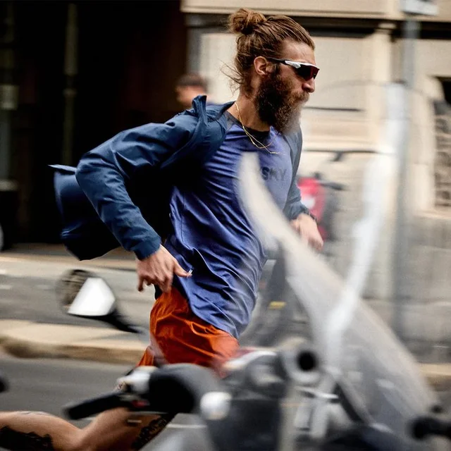 SAYSKY Herre Jakke Clean Pace Flex M Vind- og vannavvisende løpejakke- Blue 