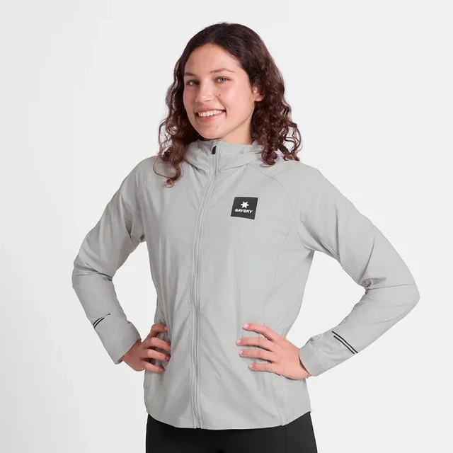 SAYSKY Dame Jakke Clean Pace Flex  L Vindtett jakke til løping - Grey 