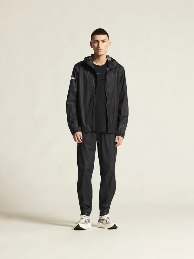 Craft M Jakke Pro Hydro Lightweight M Ultralett vanntett løpejakke-Black/Black 