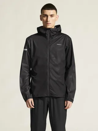 Craft M Jakke Pro Hydro Lightweight Ultralett vanntett løpejakke-Black/Black