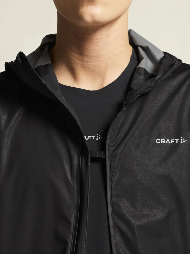 Craft M Jakke Pro Hydro Lightweight M Ultralett vanntett løpejakke-Black/Black 