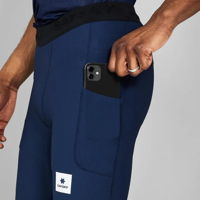 SAYSKY M Tights Kort Rib Combat+ 8" M Rib short tights til løp - Blue 