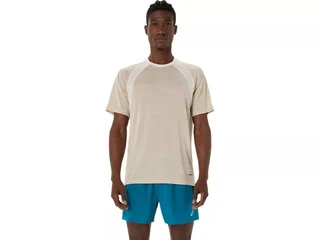 Asics Herre Trøye SS Road Lett og pustende topp - CREAM