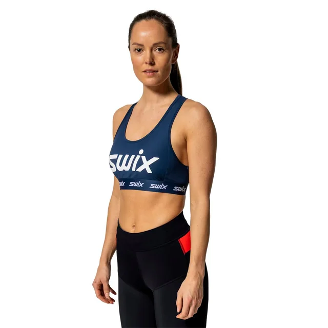 Swix Dame Sport-top Roadline L Sports-BH med lett støtte - Lake blue 