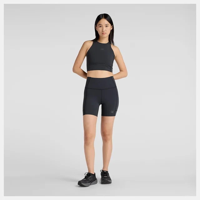 New Balance W Shorts 6 Storage S Løpeshorts med 4-veis stretch - BK 