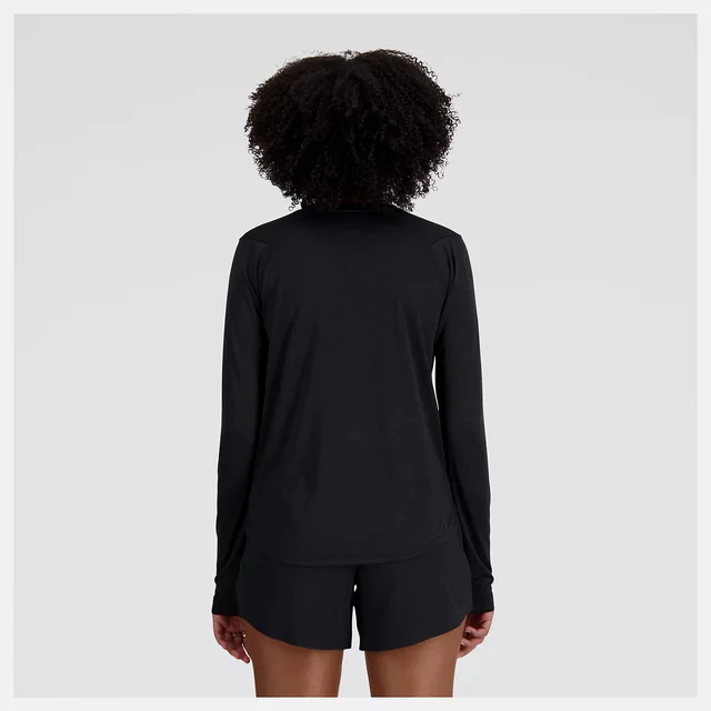 New Balance W LS Trøye Athletics XS Langermet topp med komfort - Black 