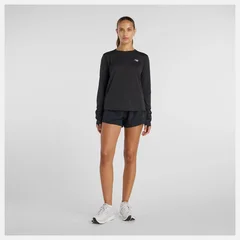 New Balance W LS Trøye Athletics XS Langermet topp med komfort - Black