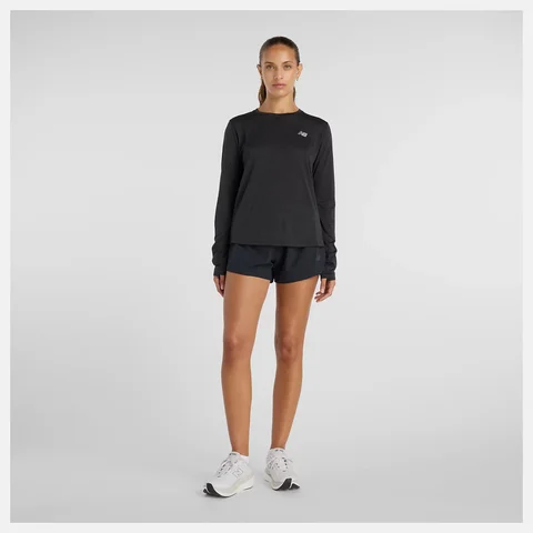 New Balance W LS Trøye Athletics Langermet topp med komfort - Black