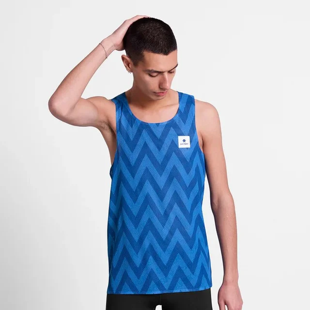 SAYSKY Herre Singlet Zig Zag Flow Air M Ultralett singlet til løp - Blue 