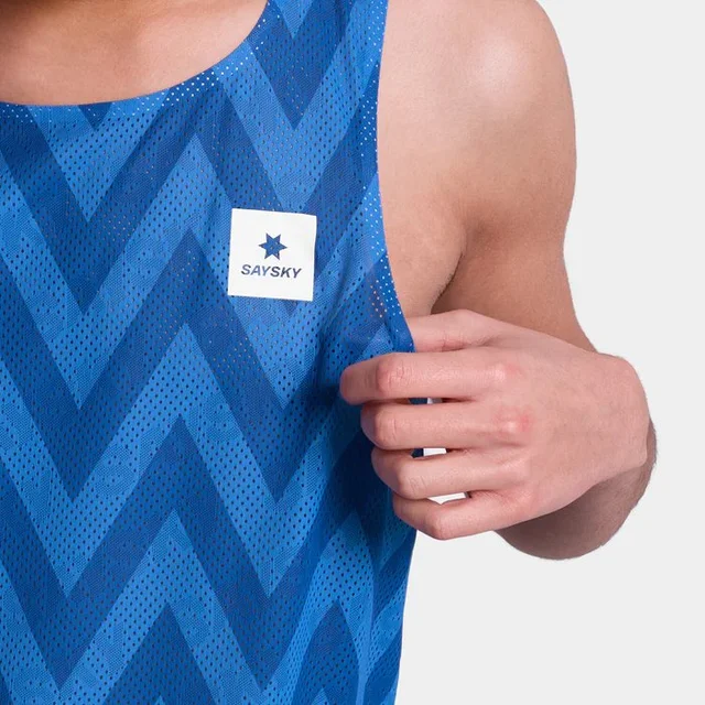 SAYSKY Herre Singlet Zig Zag Flow Air M Ultralett singlet til løp - Blue 