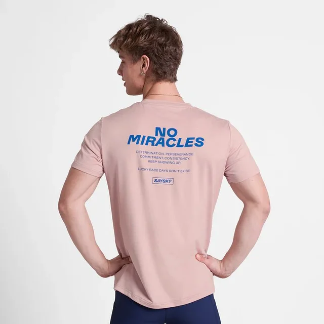 SAYSKY Herre Trøye Statement Pace S T-skjorte til daglig trening - Pink 