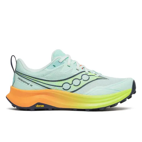 Saucony Løpesko W Peregrine 16 Fantastisk terrengløpesko - aqua/citro