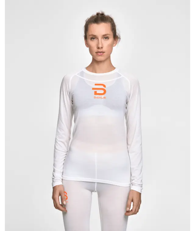 Dæhlie Compete-Tech LS Trøye Dame XS Ultralett supertrøye Snow White 