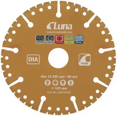 KAPPESKIVE LUNA DIA PRIME 125X1,6X22 Kappeskive Prime Multi DIA Luna