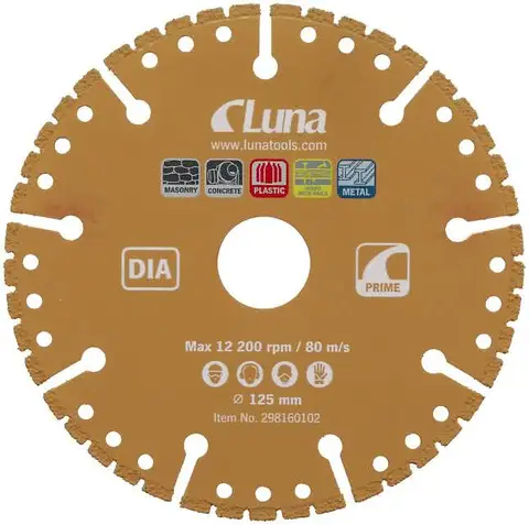 KAPPESKIVE LUNA DIA PRIME 125X1,6X22 Kappeskive Prime Multi DIA Luna