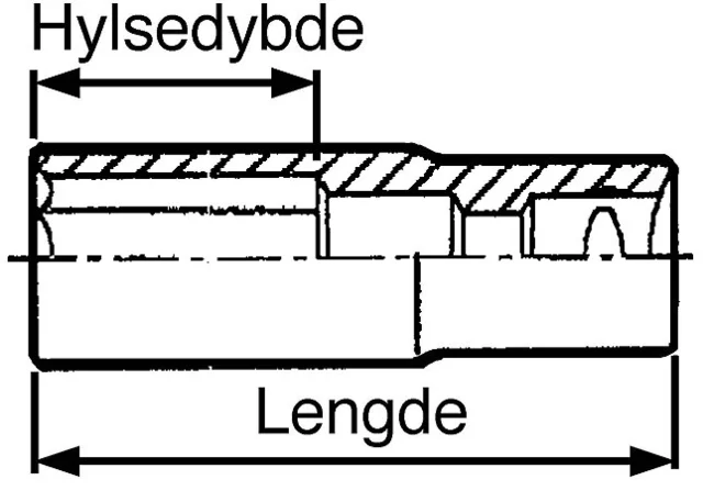 KRAFTPIPE LANG 1/2 17MM firkantfeste lang Teng Tools 