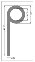 P-Profil 15/10X42X2,5  30-138S EPDM  L= 50