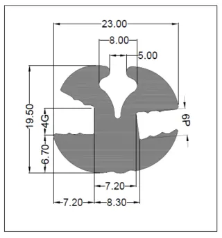 Klemprofil  4+6  32-064S L= 25 EPDM  (2) 