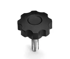 Plastratt,utv.gj.Ø45,M10x30 Stjerneratt 8-grep,sort