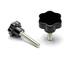 Plastratt,utv.gjenger,Ø50,M8x20 Stjerneratt 6-grep,sort