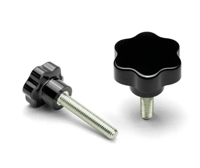 Plastratt,utv.gjenger,Ø50,M8x20 Stjerneratt 6-grep,sort 