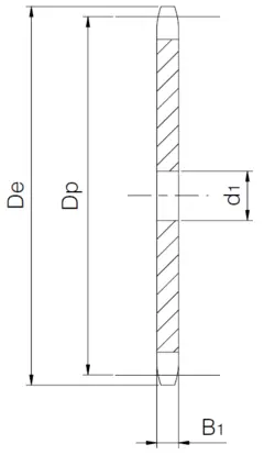 Kjedehjul 08B-1 Z17 plant Stål forboret