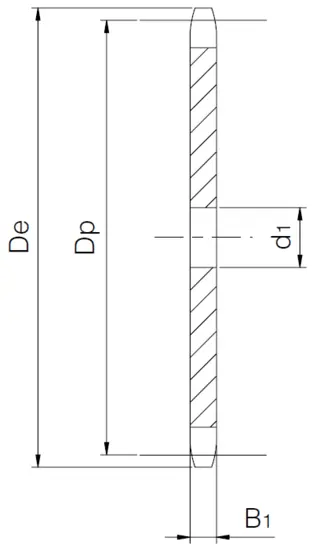 Kjedehjul 08B-1 Z19 plant Stål forboret 