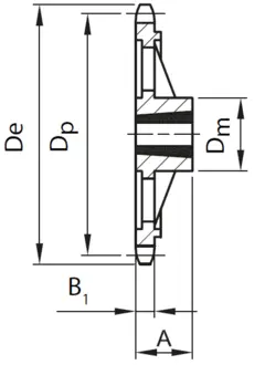 Kjedehjul 08B-1 Z57 GG taperboss 2012 Støpejern