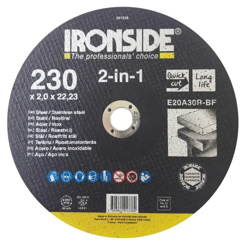 Kappeskive F41 2in1 Ironside Ø230X2.0X22
