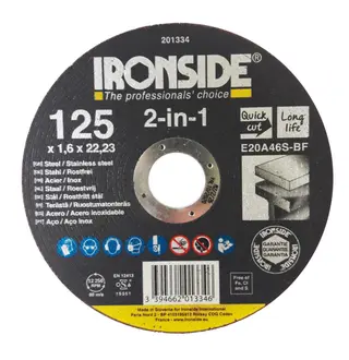 KAPPESKIVE F41 2IN1 IRONSIDE Ø125X1.6X22MM 201334