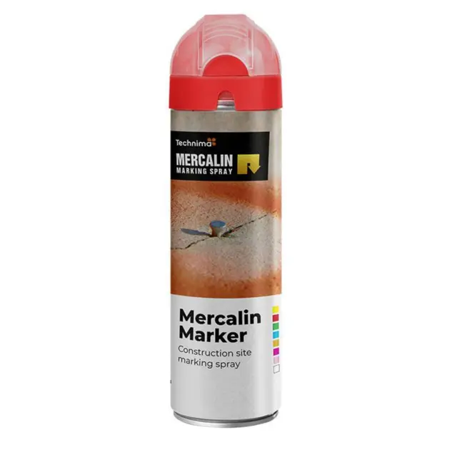 Merkespray Mercalin Marker Fluorescerend Marker Fluor Mercalin Rød 500ml UN1950 