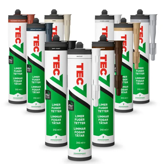 UNIVERSALLIM TEC7 SORT   310ML Fugemasse Tec7 Relekta 310ml svart patro 